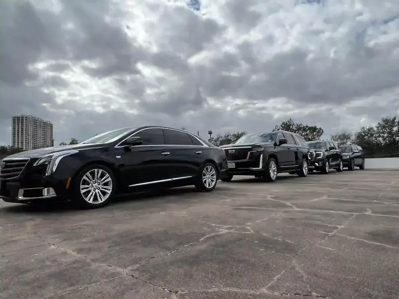 Some vehicles of Lavish Ride Luxury Fleet, symbolize comfort for Galveston long-distance rides.